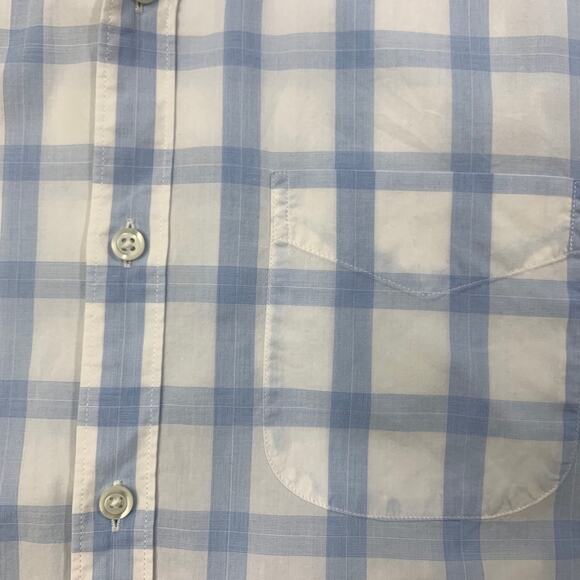 Bonobos Shirt Mens M Medium White Blue Cotton Standard Fit Windowpane Plaid - Picture 5 of 13
